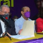 Danilo Medina, Temístocles Montás y Margarita Cedeño  en la asamblea.  Ana Mármol.