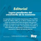 Logros pendientes del crecimiento de la economía
