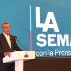 El presidente Luis Abinader, durante La Semanal con la prensa. (Foto de archivo)