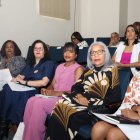 Marien Capitán, Millizen Uribe y otros participantes del foro: Foto: Guillermo Burgos