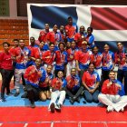 Integrantes del equipo de karate de la FARD, que ganó los Juegos.