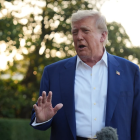 El presidente de Estados Unidos, Donald Trump, comparece ante los medios. Agencia AP