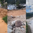 Río Tireo se desborda por intensas lluvias y tres puentes peatonales fueron afectados