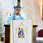 El arzobispo metropolitano de Santiago, monseñor Héctor Rafael Rodríguez, durante la misa.