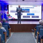 Ingeniero Carlos Leonardo, durante  ponencia en Unapec.