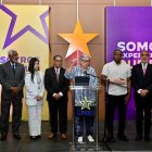 Dirigentes del PLD en rueda de prensa, Casa Nacional, tratan tema muerte niños.