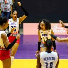 Las dominicanas celebran el triunfo 3-1 ante Canadá en la Copa Panam en México.