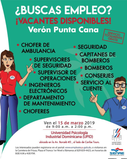Ministerio de Trabajo invita a Jornada de Empleo en Punta Cana