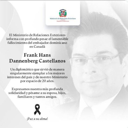 Fallece embajador dominicano en Canadá, Frank Hans Dannenberg,Fallece embajador dominicano en Canadá, Frank Hans Dannenberg