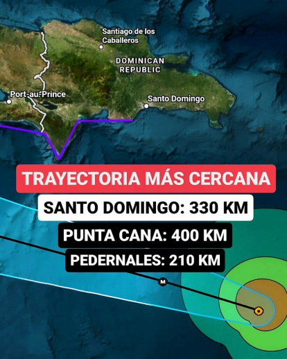 Así sería la trayectoria del huracán Beryl en República Dominicana,Así sería la trayectoria del huracán Beryl en República Dominicana