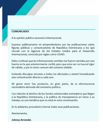 ¡Se retracta! Hombre que vinculó a Huchi Lora, Marino Zapete, Altagracia Salazar y otros periodistas con la USAID da marcha atrás,¡Se retracta! Hombre que vinculó a Huchi Lora, Marino Zapete, Altagracia Salazar y otros periodistas con la USAID da marcha atrás