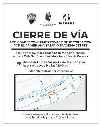 Aviso cierre de vía