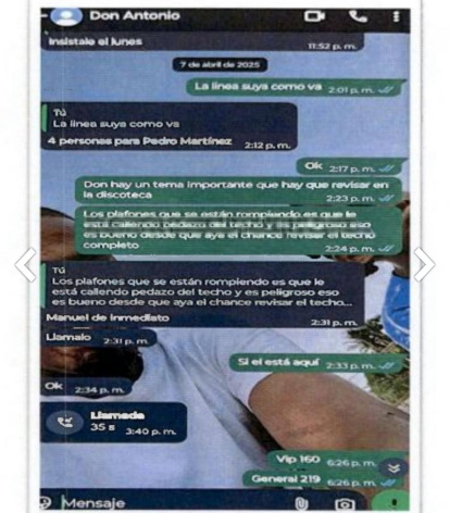 Conversación extraída del teléfono de Gregory Adames