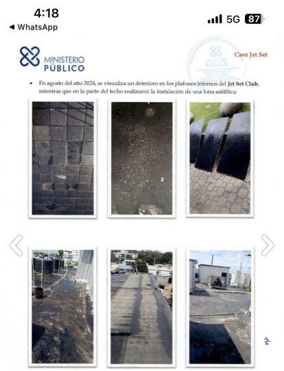 Deterioro de los plafones del Jet Set Club