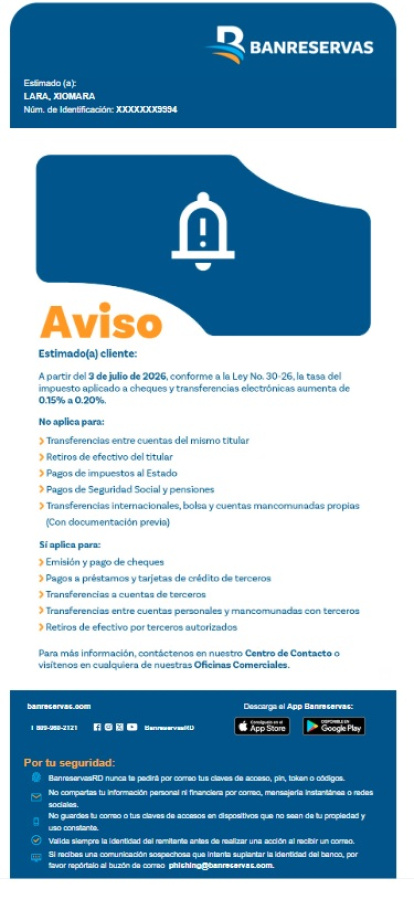 Bancos comienzan a aplicar aumento del impuesto a cheques y transferencias electrónicas