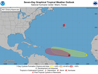 Tormenta tropical Cristóbal y áreas de posible formación ciclónicas.