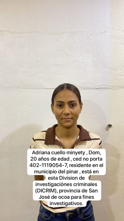 Adriana Cuello Minyety, acusada de matar a Leidy Arianny Soto Cáceres