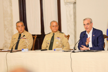 El presidente Luis Abinader lideró una rueda de prensa en el Palacio Nacional.