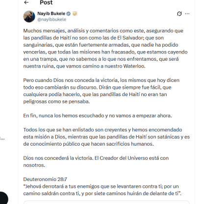 Bukele asegura que El Salvador vencerá a las pandillas y rechaza las críticas a su estrategia