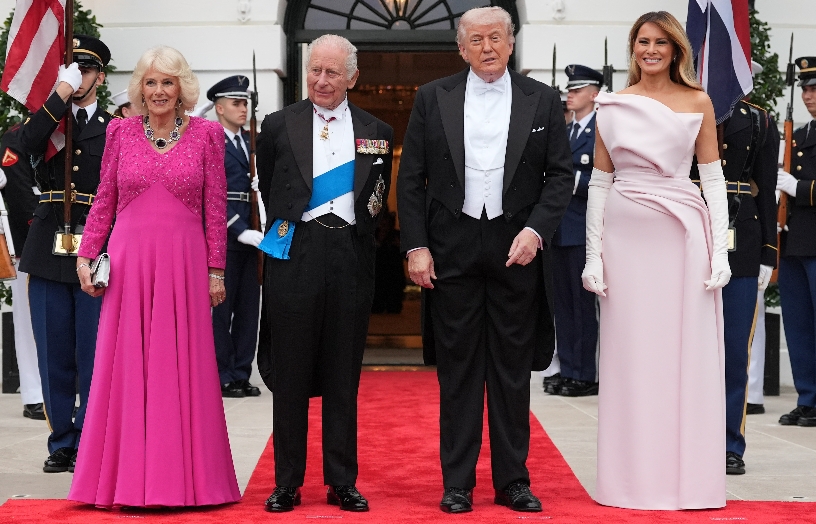 Rey Carlos III y  reina Camila junto a Trump y Melania