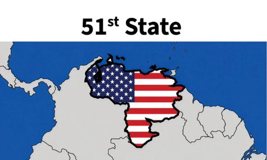Trump comparte una imagen del mapa de Venezuela pintado con la bandera de Estados Unidos