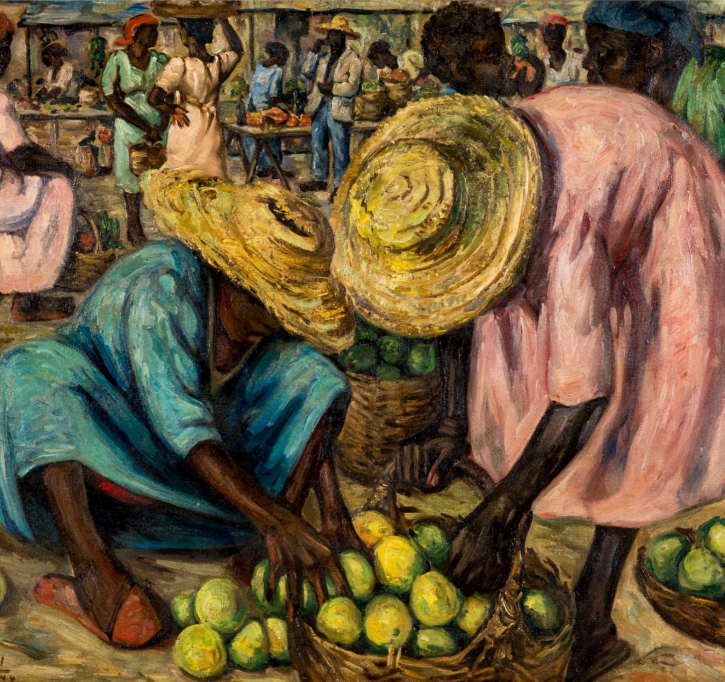 Celeste Woss y Gil. Mercado. Óleo sobre tela, 74x94cm, 1944. Colección del Museo de Arte Moderno.