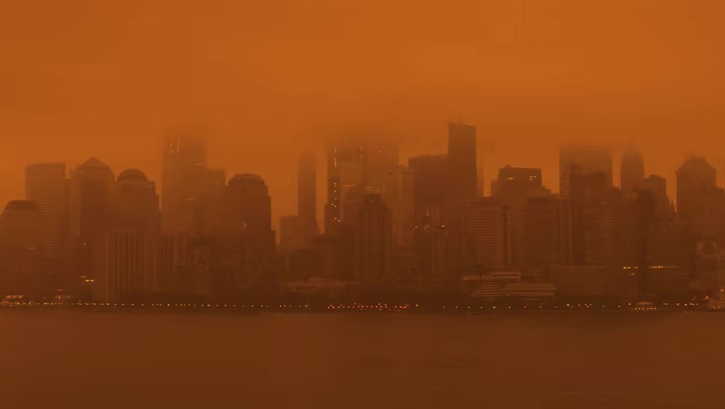 Humo de incendio forestal