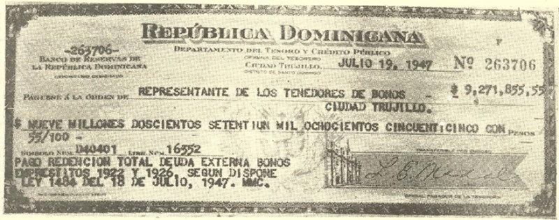 Deuda pagada por Trujillo