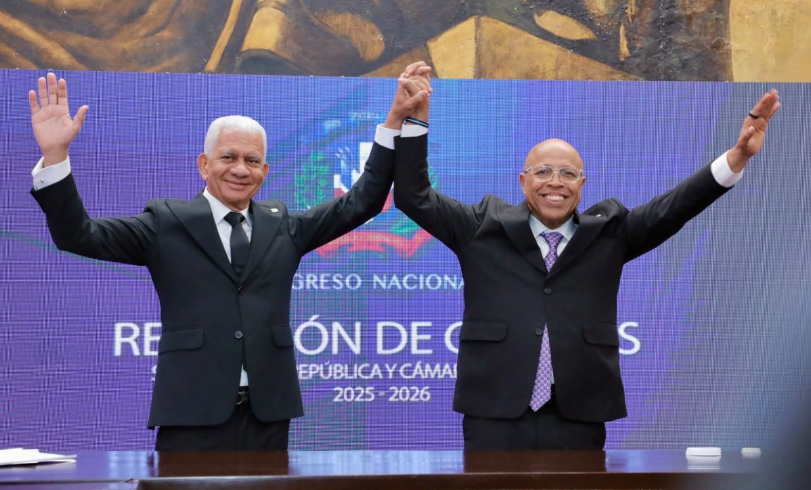 Ricardo de Los Santos y Alfredo Pacheco encabezan el  acto de rendición de cuentas Senado y Cámara Diputados,
