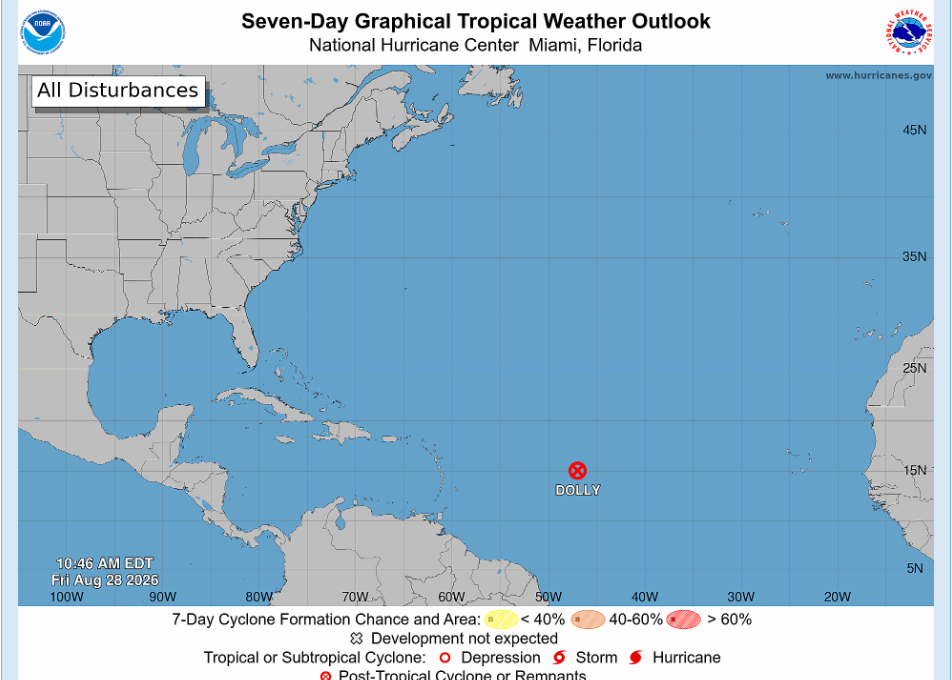 Dolly ahora es una tormenta tropical